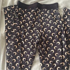 Marine Serre Brown and Cream Crescent Moon Leggings